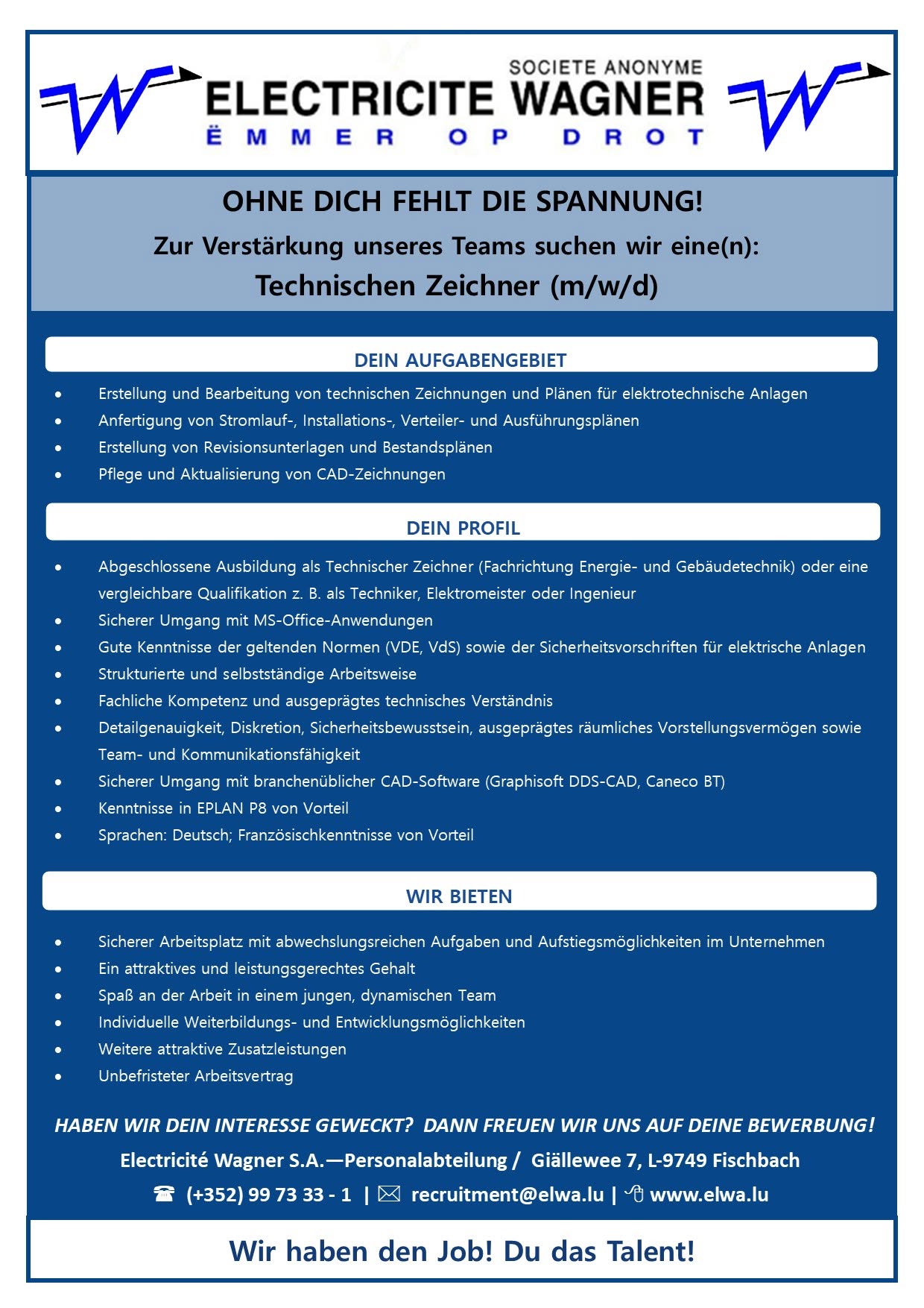 Stellenanzeige